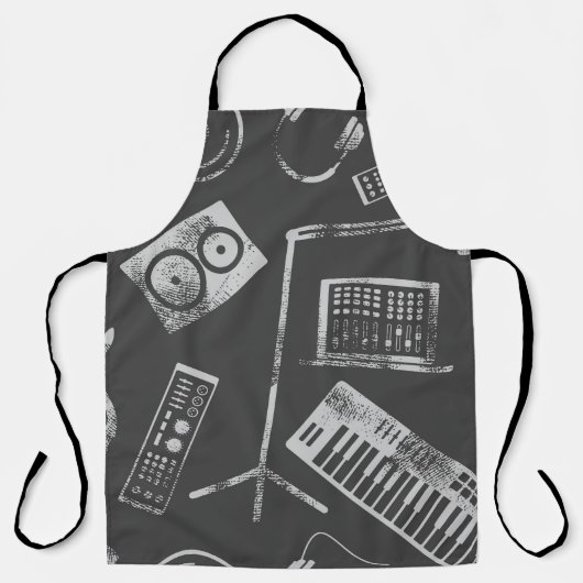 Musikelemente: Vintager nahtloser Hintergrund. Schürze (Vorderseite)