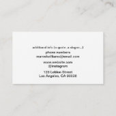 Musiker Acoustic Red Gitarre Moderne Weiß Visitenkarte (Rückseite)