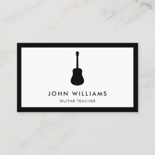 Musiker-Akustikgitarre-Minimalistisches modernes Visitenkarte