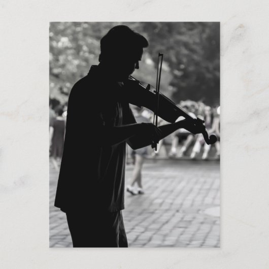 Musiker an der New York City Street Postkarte (Vorderseite)