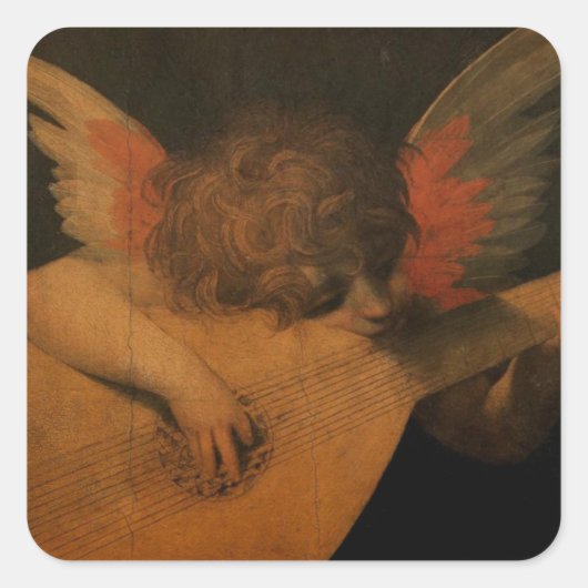 Musiker Angel Quadratischer Aufkleber (Vorderseite)