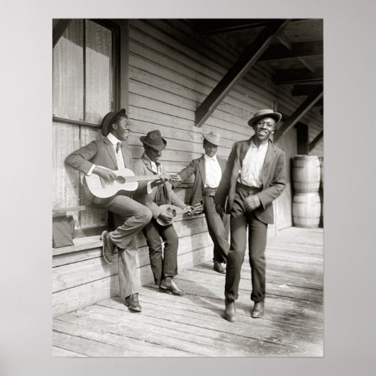 Musiker auf der Straße, 1908. Vintages Foto Poster (Vorne)