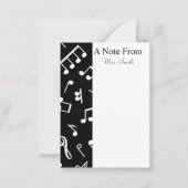 Musiker aus Schwarz und Weiß der Musiknote Mitteilungskarte (Vorderseite)