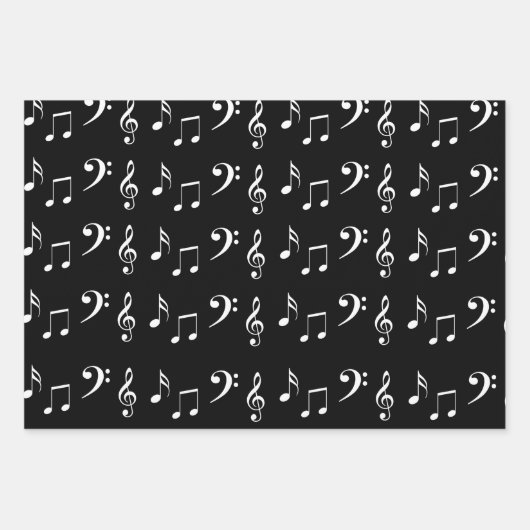 Musiker aus Schwarz und Weiß Geschenkpapier Set (Vorderseite 3)