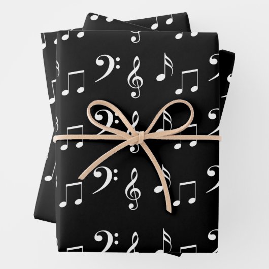Musiker aus Schwarz und Weiß Geschenkpapier Set (Beispiel)