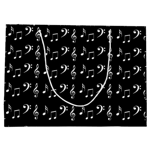 Musiker aus Schwarz und Weiß Große Geschenktüte (Rückseite)