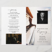 Musiker Beerdigung Programm Template Piano Flyer (Vorne)