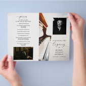 Musiker Beerdigung Programm Template Piano Flyer (Hand)