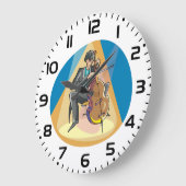 Musiker, der Chello spielt Große Wanduhr (Winkel)