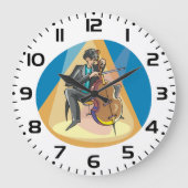 Musiker, der Chello spielt Große Wanduhr (Vorderseite)