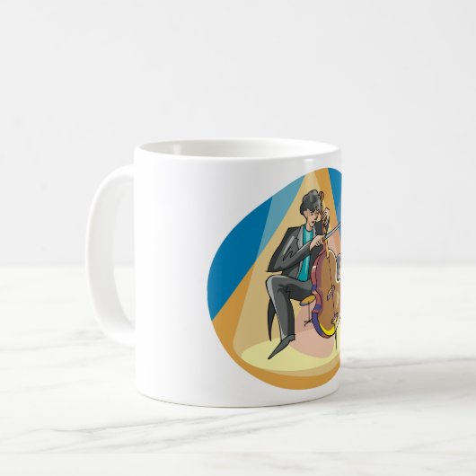 Musiker, der Chello spielt Kaffeetasse (Vorderseite Links)