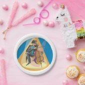 Musiker, der Chello spielt Pappteller (Party)