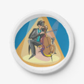 Musiker, der Chello spielt Pappteller (Vorderseite)