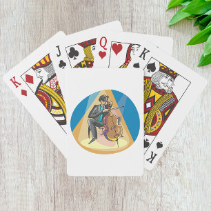 Musiker, der Chello spielt Spielkarten