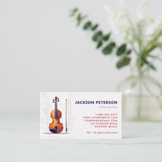Musiker der Geige Musikerin Beruflich Visitenkarte (Stehend Vorderseite)