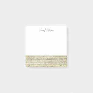 Musiker der Vintagen Musiknote Post-it Klebezettel