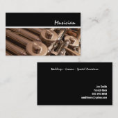 Musiker des französischen Horn Player Teacher Musi Visitenkarte (Vorne/Hinten)