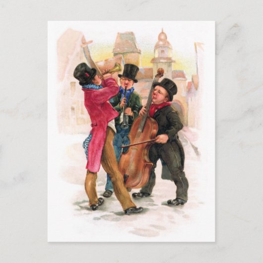 Musiker des Neujahrs Feiertagspostkarte (Vorderseite)