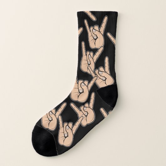 Musiker Devil Horns Headbanger von Heavy Metal Socken (Links - Außen)