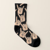 Musiker Devil Horns Headbanger von Heavy Metal Socken (Links - Innen)