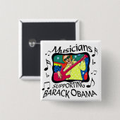 Musiker, die Barack Obama stützen Button (Vorne & Hinten)