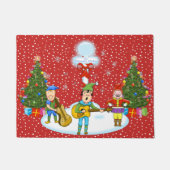 Musiker-Elf-Weihnachtstür-Matte Fußmatte (Vorderseite)