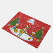 Musiker-Elf-Weihnachtstür-Matte Fußmatte (Schrägansicht)