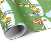Musiker Elves Weihnachtswrapping Paper Geschenkpapier (Rolleneckpunkt)