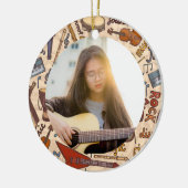 Musiker Foto Musiknoten Instrumente Keramik Ornament (Links)