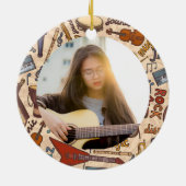 Musiker Foto Musiknoten Instrumente Keramik Ornament (Hinten)