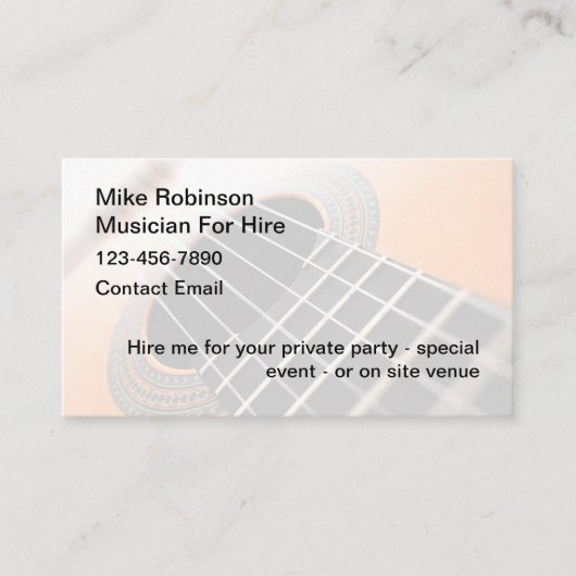 Musiker für LeihVisitenkarten Visitenkarte (Vorderseite)