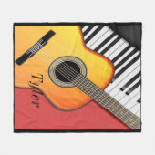 Musiker, Gitarre, Tastatur, Custom Fleecedecke (Vorderseite (Horizontal))