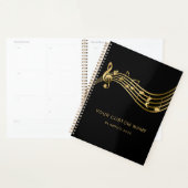 Musiker Gold Musical Notes Elegant Custom Yearly Planer (Anzeige)