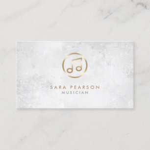 Musiker Gold Musiknote Icon Business Card Visitenkarte