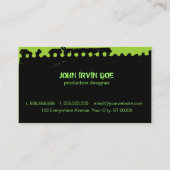 Musiker Grunge Light Green Business Cards Visitenkarte (Rückseite)