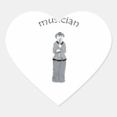 musiker Herz-Aufkleber (Vorderseite)