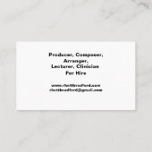 Musiker Horn Player Komponist Arranger Visitenkarte (Rückseite)