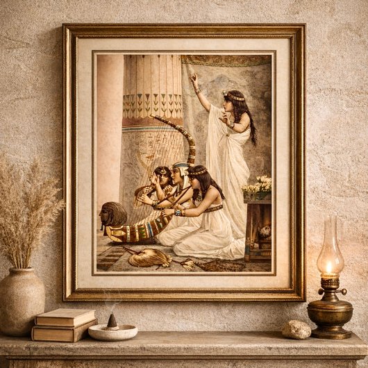 Musiker im Alten Ägyptischen Tempel Poster