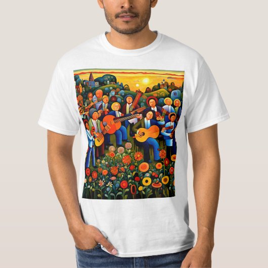 Musiker im Garten 2 T-Shirt (Vorderseite)