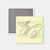 Musiker in der Liebe Hochzeitslogo Magnet (Vorderseite/Rückseite)