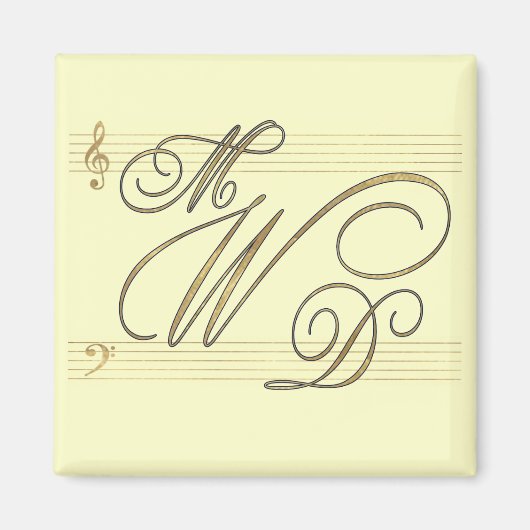 Musiker in der Liebe Hochzeitslogo Magnet (Vorne)