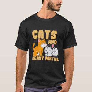 Musiker Katze Instrumentalist Musikalisch Heavy Ro T-Shirt