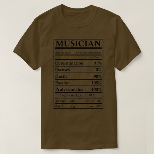 Musiker Label Daily Values lustiger Musiker T-Shirt (Design vorne)
