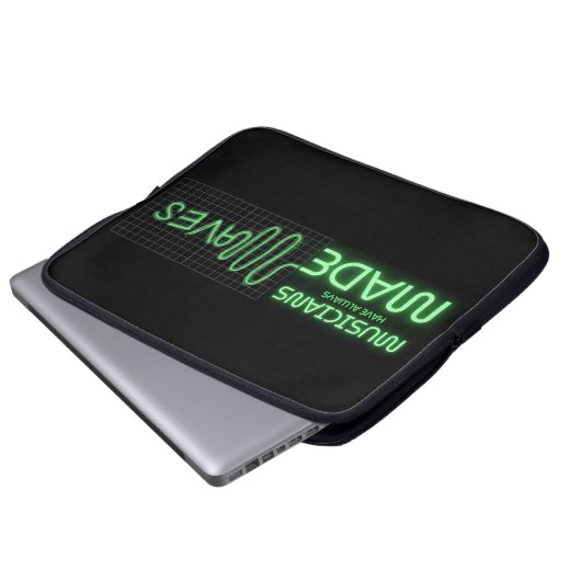 Musiker Made Waves 15" Laptop-Sieb Laptopschutzhülle (Vorne Knopf)