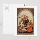 Musiker, mittelalterliche Musik Postkarte (Vorne/Hinten)