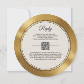 Musiker Modernes Vintag Record Gold Vinyl Wedding Einladung (Rückseite)