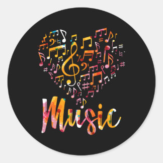 Musiker Musical Instrut Musiknotens Treble Clef Runder Aufkleber