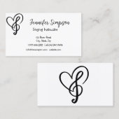 Musiker Musical Musiknotens Gesangslehrer B Visitenkarte (Vorne/Hinten)