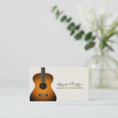 Musiker-Musik-Lehrer-Gitarren-Gold Visitenkarte (Stehend Vorderseite)