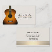 Musiker-Musik-Lehrer-Gitarren-Gold Visitenkarte (Vorne/Hinten)